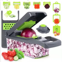14-in-1 Vegetable Chopper Pro - Stainless Steel, BPA-Free | Mandoline Slicer & Dicer Set with Drain Basket, Compact 13" Storage, Safe for Kids