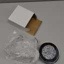 Jetec Mirrored Glass Coaster Set of 6 with 1 Holder 4" Crushed Diamond Round Cup Mat Glitter Crystal Rhinestone Glass Coaster Bling Table Decor for Bar Kitchen Gift for Christmas(Silver,4 Inch)