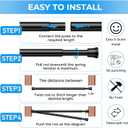 Tension Rod 28 to 48 inch, Adjustable Curtain Rods No Drilling Spring Rods Extendable Pressure DIY Tension Rod for Window Closet Kitchen, Black