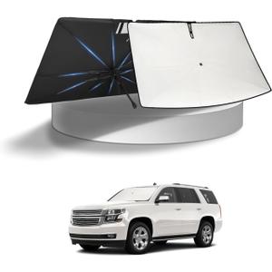 KUST Sun Shade Umbrella for 2015-2025 2026 Chevrolet Chevy Tahoe/GMC Yukon | Custom Fit Windshield Sunshade | Foldable Sunshade with Bendable Handle | Blocks Heat & UV Scratch Resistant