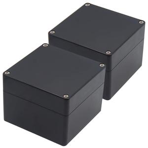 Junction Box, Zulkit Project Box IP65 Waterproof Outdoor Box ABS Plastic Electrical Boxes Electronic Enclosure Black4.7 x 4.7 x 3.5 inch(120 x 120 x 90 mm)(Pack of 2)