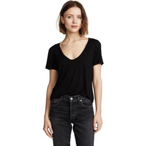 Splendid Women's Scoop Neck Short Sleeve T-Shirt (Medium, Black)