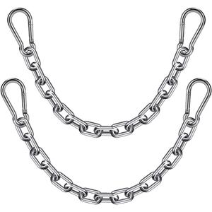 2 Boxing Punching Bag Chain and 4 Carabiners, Stainless Steel Heavy Duty Hanging Chair Chain Kit Hammock Chair Hardware for Indoor Outdoor Playground Swing Set, Hanging Heavy Bag, 1000 LB
