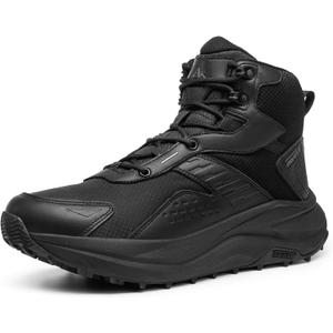 NORTIV 8 Men's Wide Toe Box Hiking Boots Low Drop Waterproof Outdoor Trekking Camping Shoes Katahdin (Black, US 13)