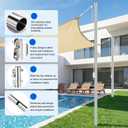 Stainless Steel Shade Sail Poles, 10FT Heavy Duty Sun Shade Poles with Pulley System, Weather-Resistant Shade Sail Post Kit for Backyard Patio Garden, Adjustable Raise & Lower Shade Canopy, 2 Pack
