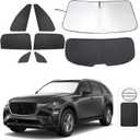 8PCS Windshield Sun Shade Custom Fit for 2024 2025 2026 Mazda CX-90 CX90 Accessories Foldable Sunshade Side Rear Window Shade Cover Full Set Privacy Protection Keeps Car Cool