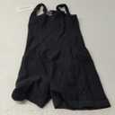 AIBIANOCEL Women's Maternity Bodysuit Pregnancy Shapewear Sleeveless Tank Top Shorts Ribbed Romper Jumpsuit(Black, S)