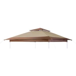 Canopy Replacement Top Compatible with OUTFINE 12'x12' Gazebo, Canopy Cover ONLY,(Khaki/Brown)