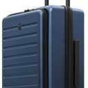 LEVEL8 Road Runner Carry On Luggage with Front Compartment, 20 Inch Lightweight Hard Shell Suitcases with Wheels Airline Approved, Tsa Locks for Luggage, Blue, 21.46" x 14.57" x 9.45"