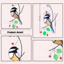 Lolitarcrafts Chickadee Stained Glass Suncatcher Bird Stained Glass Window Hangings for Window Decoration