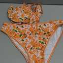 SweatyRocks Women's Bikini Sets Plaid Floral Print High Waisted Bathing Suit Swimwear Size M