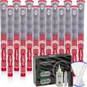 Premium Rubber Golf Grips 13 Pack, Anti-SlipSuper Stability,Cord Rubber, Golf Club Grips,Standard/MidSize/Oversize,13 Grips with All Kits