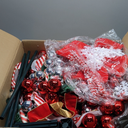 Uspring 6 FT Pop Up Christmas Tree with Lights, Artificial Collapsible Pink Christmas Trees with Remote Control & Colorful LED Light, Pre Decorated Surround Ribbon, Ball Ornaments, Holiday Party Decor