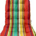 Tufted Adirondack Chair Cushion, 42.5"x 21" - All-Weather Spun Fabric, Water and Fade-Resistant, Outdoor Cushion for Patio Furniture, Bright Colorful Stripe