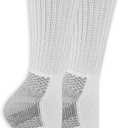 Dr. Scholl's Women's Advanced Relief Diabetic & Ciculatory Crew Socks (2 Pack), White, Shoe Size: 8-12