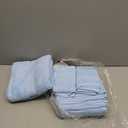 GLAMBURG Ultra Soft 8-Piece Towel Set - 100% Pure Cotton, Sky Blue