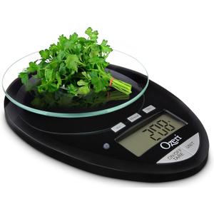 Ozeri Pro II Digital Kitchen Scale with Removable Glass Platform and Countdown Kitchen Timer (1 g to 12 lbs Capacity) (Black)
