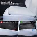 1 Pack Nappa Leather Car Seat Cushion for Tesla，Anti-Slip Bottom, 6CM Booster Cushion