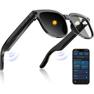 AI Smart Glasses with Camera,800W Camera Glasses for Men and Women,Recording Glasses with Cameras,Replaceable Lenses/Real-Time Translation/Voice Control,Music Playback for Travel/Outdoor/Business