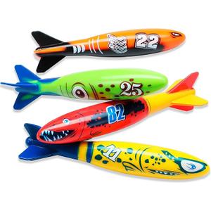 Skylety 4 Piece Dive Torpedo Bandits Pool Toys Underwater Diving Torpedo Bandits Water Games Training Gift Set for Boys Girls Ages 5 and Up Skylety 4 Piece Dive Torpedo Bandits Pool Toys Underwater Diving Torpedo Bandits Water Games Training Gift Set for Boys Girls Ages 5 and Up