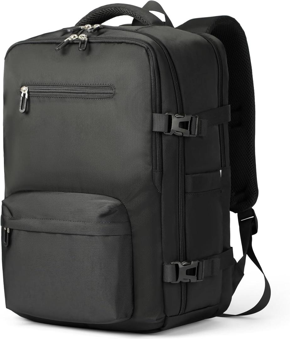 SHRRADOO Travel Laptops Backpack for Women Men, Casual Work Bag 17inch Backpack Airline Approved Backpack for Hiking Business (Black)