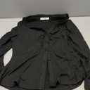 PRETTYGARDEN Womens Button Down Shirts V Neck Collared Ruched Slim Fit Long Sleeve Shirt Casual Spring Fashion Ladies Tops (Small, Black)