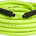 Flexzilla Air Hose, 1/2 in. x 50 ft., 1/2 in. MNPT Fittings, Heavy Duty, Lightweight, Hybrid, ZillaGreen - HFZ1250YW4