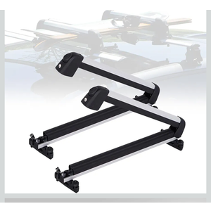 Ski and Snowboard Roof Racks, Ski Roof Racks with Anti-Theft Lock Racks Carrier for Snowboard Universal Ski Top Holder Fits for Square/Aero/Oval Cross Bars, Sliver, Small