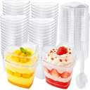 60 Pack Heart Shaped Dessert Cups with Lids and Spoons,5 oz Mini Plastic Dessert Shooter Cups,Clear Plastic Appetizer Cups for Valentine's Day,Party Appetizers,Ice Cream,Mousse,Pudding and Fruit