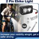 1Set 6000-6500K Ebike Headlight for Rad Power, 2 Pin Headlight for Rad Power Bikes Compatible with RadMini RadRover RadExpand RadRunner Vamoose Mammoth Clear White, 20W Waterproof Ebike LED Light