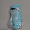 ZAFUL Women's Tie Dye Ribbed O Ring Lace Up Tie Side Bandeau Bikini Set Swimsuit (E-A-Blue, Small)