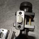 Kwikset Pismo Interior Privacy Door Knob with Lock, Door Handle for Bathroom and Bedroom, Matte Black Keyless Turn Lock Doorknob, with Microban Protection, Square Rose