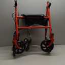 Drive Medical 10257RD-1 4 Wheel Rollator Walker With Seat, Steel Rolling Walker, Height Adjustable, 7.5" Wheels, Removable Back Support, 300 Pound Weight Capacity, Red