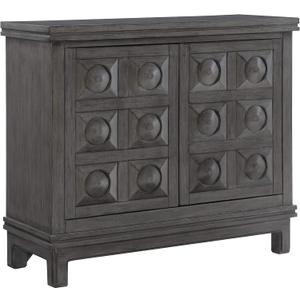 Powell Maizee Grey Storage Cabinet with Sculptuted Details and Hidden Interior Storage Fully Assembled