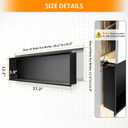 WICHEMI Shower Niche No Tile Needed for Bathroom Storage, Shower Niche RGB LED Lights Waterproof Recessed Wall Niche 36" X 12" 304 Stainless Steel Bathroom Niche for Shower Wall, Matte Black