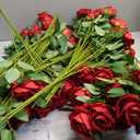 VEVOR Artificial Flowers, 500 pcs Real Looking Red Foam Fake Roses Bulk, Faux Red Bridal Shower with Stems for DIY Wedding Bouquets, Home Centerpieces Arrangements, Party Tables Decorations