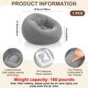 Realspring Inflatable Bean Bag Chairs for Adult Blow up Chairs Lazy Sofa Folding Portable Inflatable Chair for Movie Outdoor Room Bedroom Reading Camping(Grey), 39.37 x 21.65 x 11.02 inches