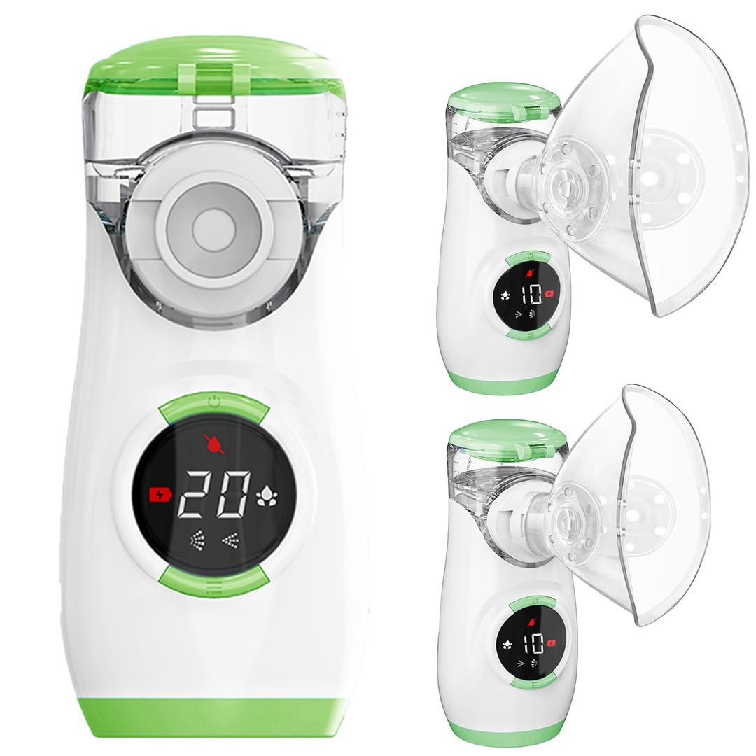 Misty Nebulizer - Portable Nebulizer for Adults and Kids, Nebulizer Machine with Intuitive LED Interface, Nebulizer for Home and Travel Use (Green)