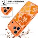Magnetic for iPhone 17 Pro Max Case, Compatible with MagSafe, Cute Flower Hibiscus Design for Women Girls, Soft TPU and PC Back, Full Camera Protection Shockproof Cover, Orange Hibiscus