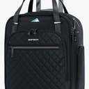 EMPSIGN Underseat Carry On Wheeled - 16" Carry on Bag with Wheels Multi-functional Lightweight Rolling Bag Overnight Weekender Small Suitcase for Women Men Travel Business, Black