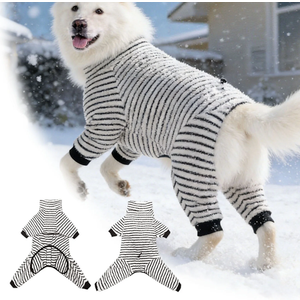 Dog Winter Coat Sweater Clothes Soft Pullover Pajamas, Dog Cold Weather Coats Jacket Warm Windproof Fullbody Dog Jumpsuit , XL