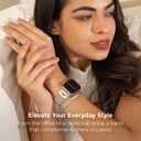 My Pretty Strap - Compatible Apple Watch Band Strap, Stainless Steel Fashion iWatch Replacement Strap- Easy Resizing, No Tool Needed, Fits Most Wrists- Compatible with Series 1-11, SE and Ultra