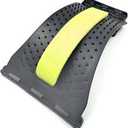 Back Stretcher for Lower Back Pain Relief - 4 Level Adjustable Lumbar Support Board, ABS Frame with Soft NBR Foam Cracker Device for Scoliosis/Spine Decompression (Yellow)