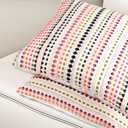 Boho Throw Pillow Covers Colorful 18x18 Inch Set of 2 Square Decorative Cushion Cover Striped Bohemian Pillow Case Farmhouse Accent Netural Pillowcase for Home Sofa Couch Bed Decoration