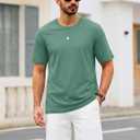 TACVASEN Men's T-Shirts Short Sleeve Shirts Moisture Wicking Tees | classic crew neck, cool feeling, soft stretch breathable fabric, solid color tee, regular fit, ideal for daily wear (Green, M)