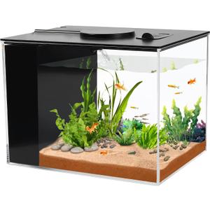 AQUANEAT Fish Tank, 1 Gallon Betta Fish Tank, Small Aquarium Kit with LED Light and Water Filter Pump