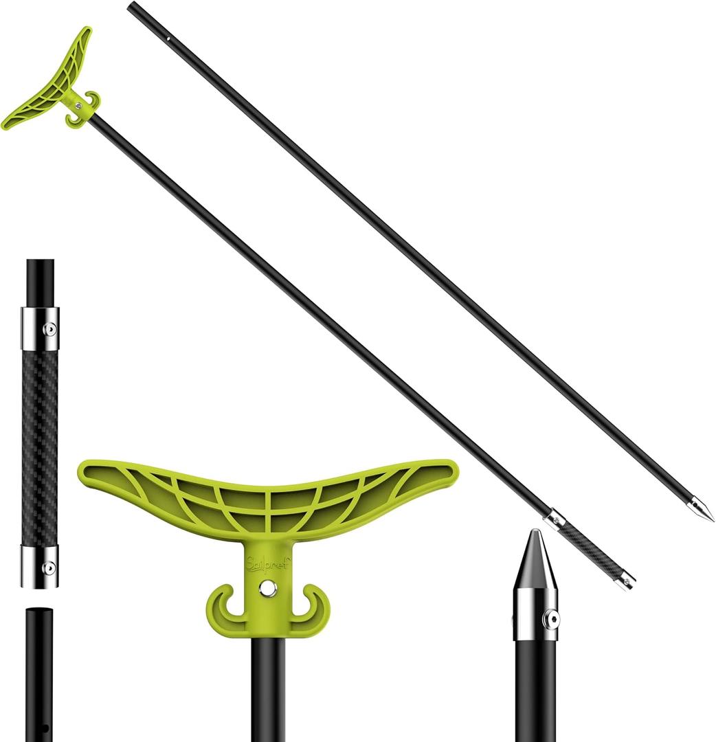8.63ft/ Shallow Water Anchor Pole, Fiberglass Push Poles for Boat with T-Handle & 316 Stainless Tip, Corrosion-Resistant Sand Anchor for Beach Kayak, Gloves Included