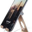 Lamicall Tablet Stand, Adjustable Tablet Holder - Desktop Stand Dock Holder Gifts Compatible with 4-13" Tablets Such as iPad Pro 11, 9.7, 10.5, 12.9 Air Mini, Kindle, Tab, iPhone Air 17 Pro Max, Gold