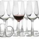 UMI UMIZILI 12 Ounce - Set of 12, Classic Durable Red/White Glasses For Party