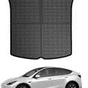 All Weather Rear Cargo Liners Trunk Tray Mats Protector Custom Compatible with 2020-2023 2024 2025 Model Y 5-SeatsNot for Juniper3D Waterproof Durable Odorless Flexible Black TPO Accessories